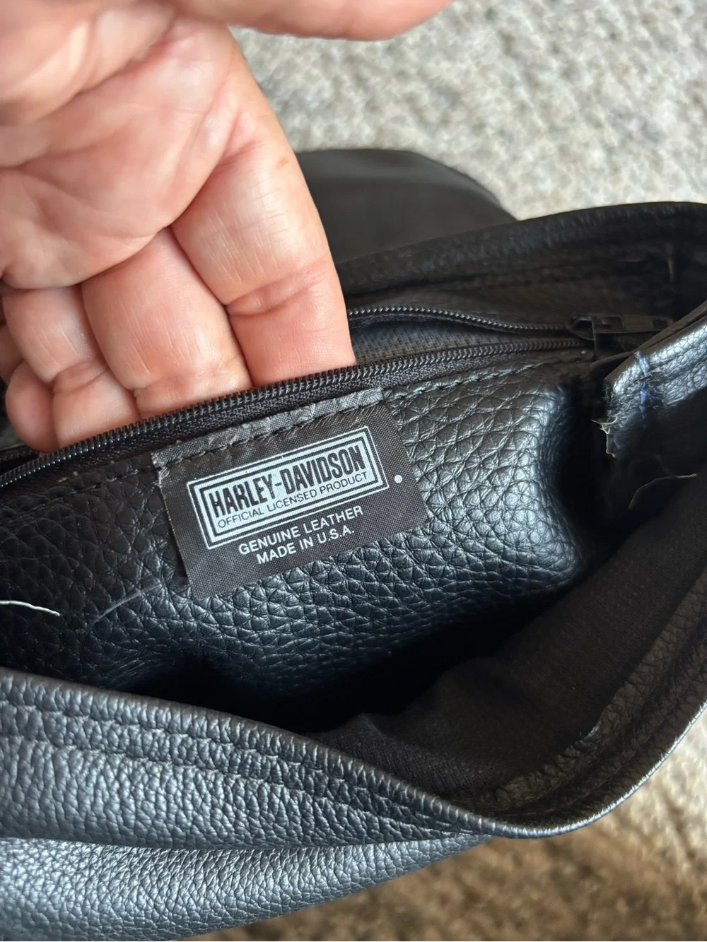 Harley-Davidson Black Pebble Leather Logo Backpack